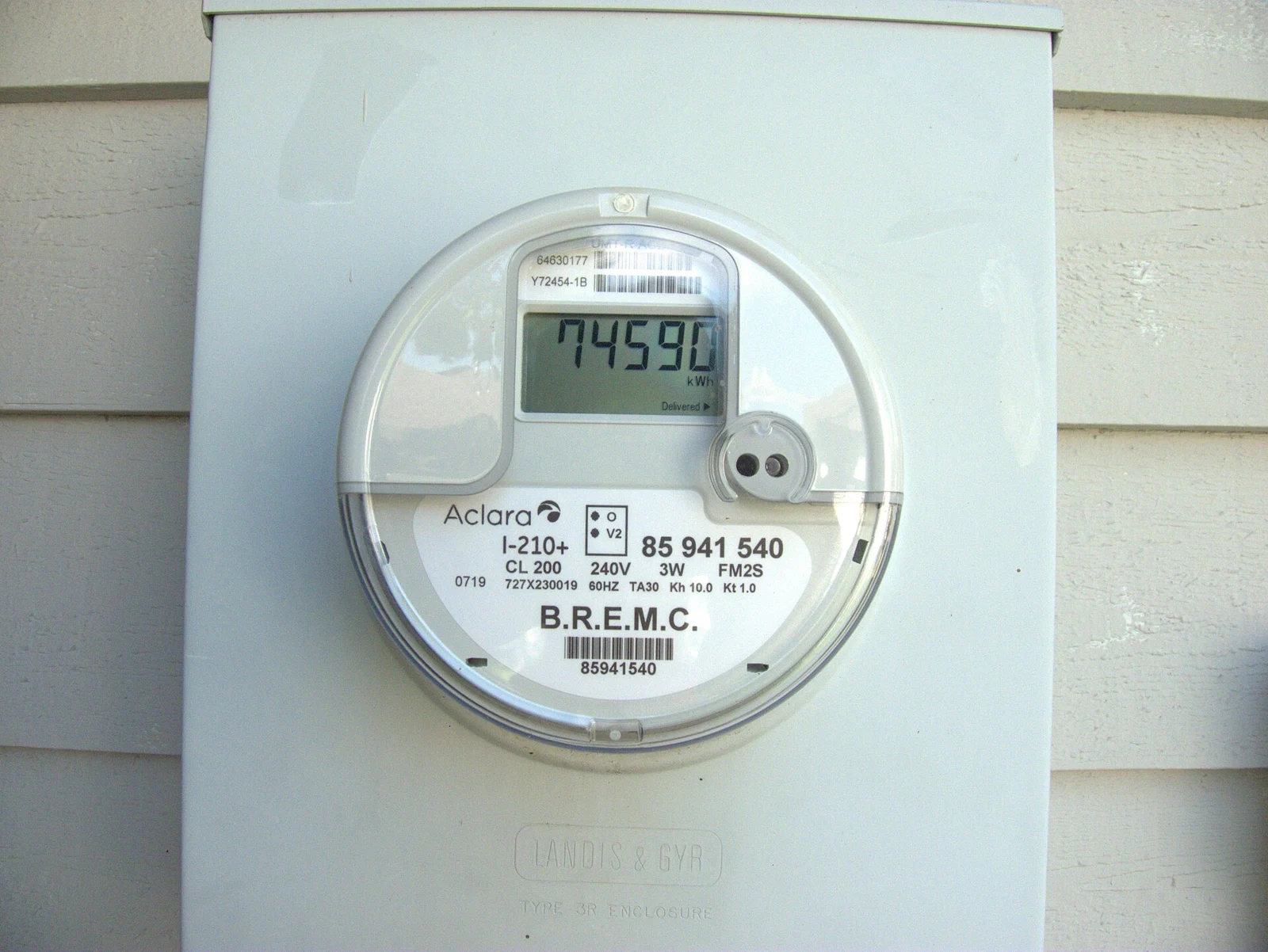 Aclara electricity meter; archival metering illustration, not an Olenox installation