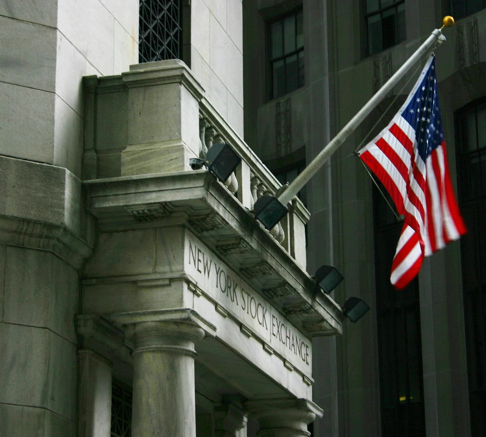 New York Stock Exchange entrance; archival financial-market illustration, not an ETF transaction