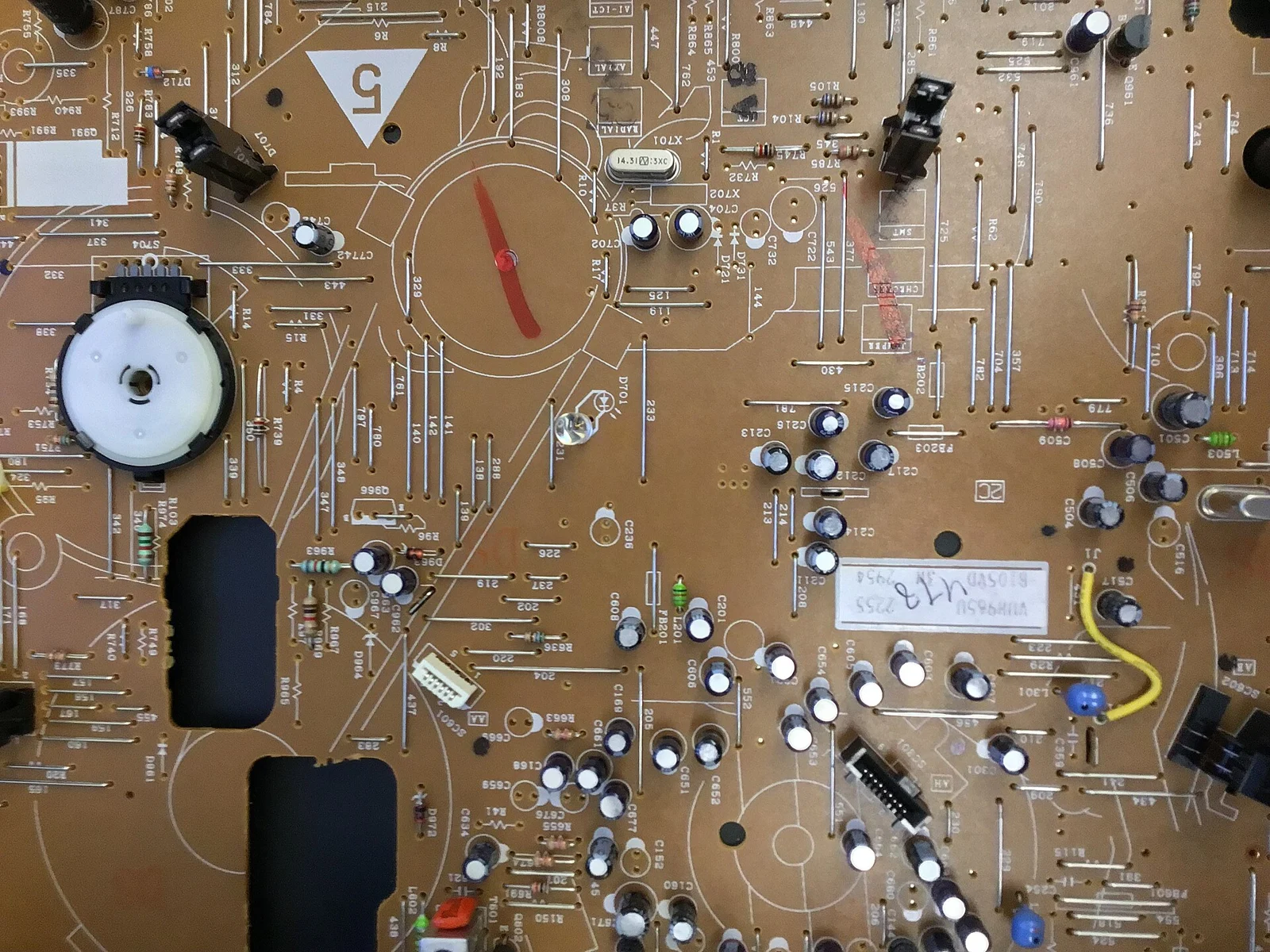 Primer plano de una placa electrónica