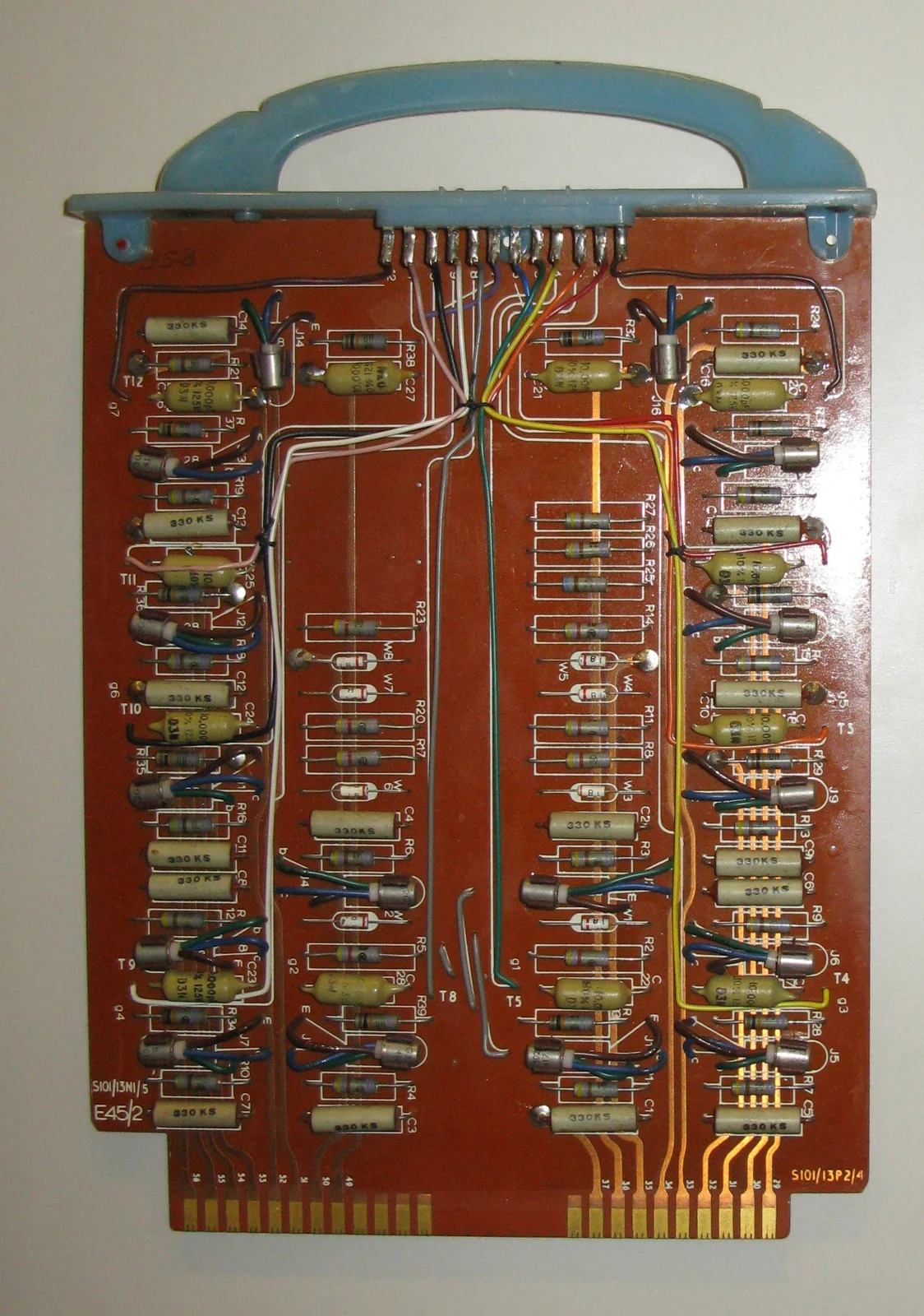 Historic computer circuit board illustrating board-level hardware