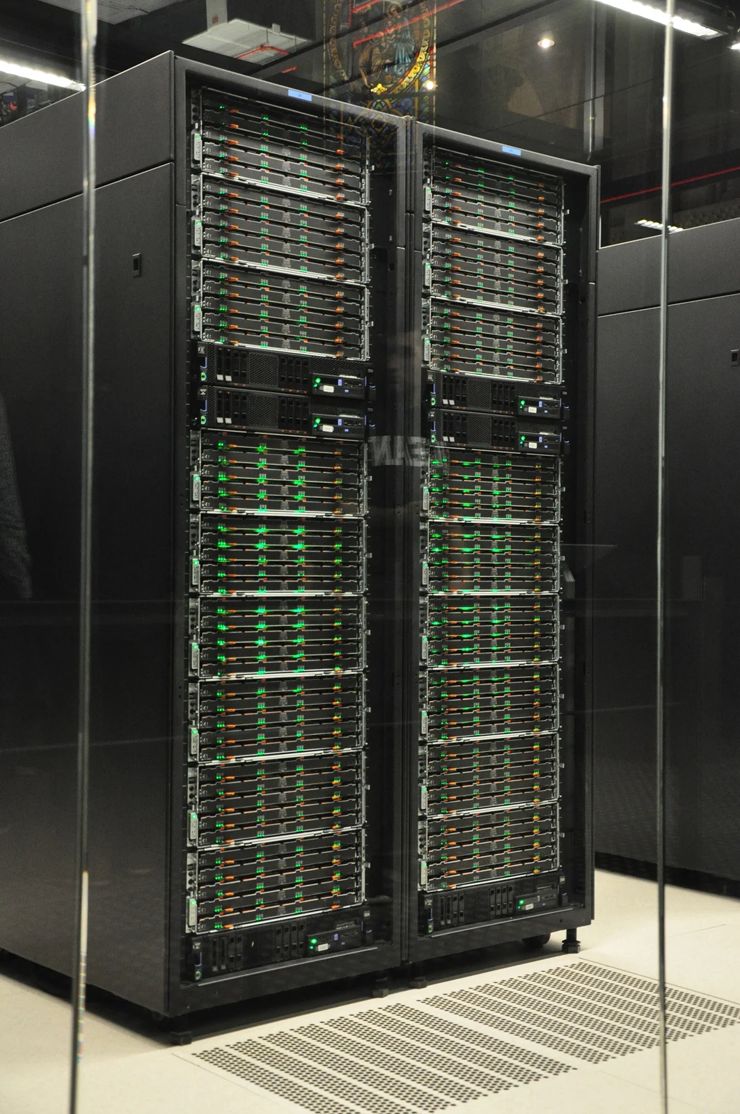 Server racks at the MareNostrum 4 supercomputer; contextual image, not Sharon AI equipment.