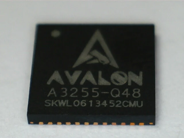 Исторический ASIC-чип Avalon A3255; не подтвержденное оборудование победителя