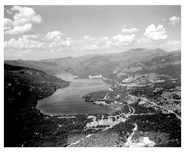 Paisaje de Christina Lake; contexto regional de archivo, no el centro DMG